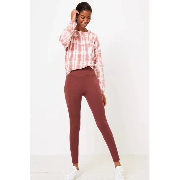 - New in package Loft Lou & Grey Leggings size Large reddish brown clay color - Picture 1 of 5
